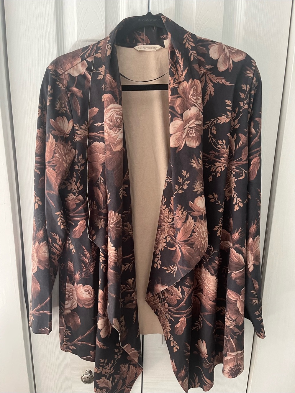 Soft surroundings open cardigan with Floral Print Sz XL